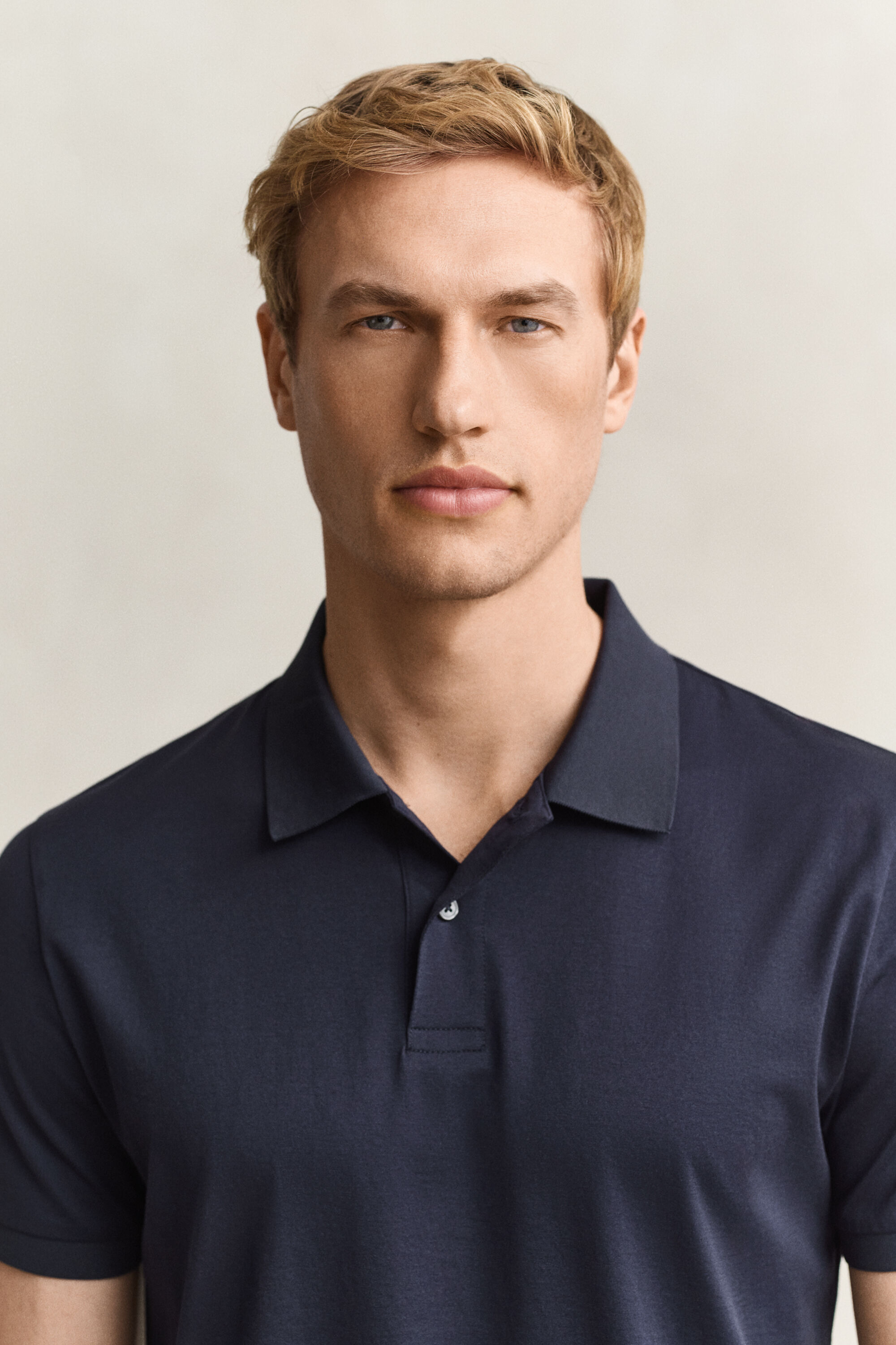 Pima Cotton Polo Shirt — EVENING BLUE
