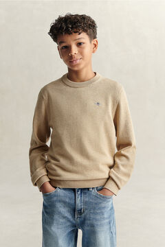 Teen Boys Shield Sweater — OAT BEIGE MARL 5