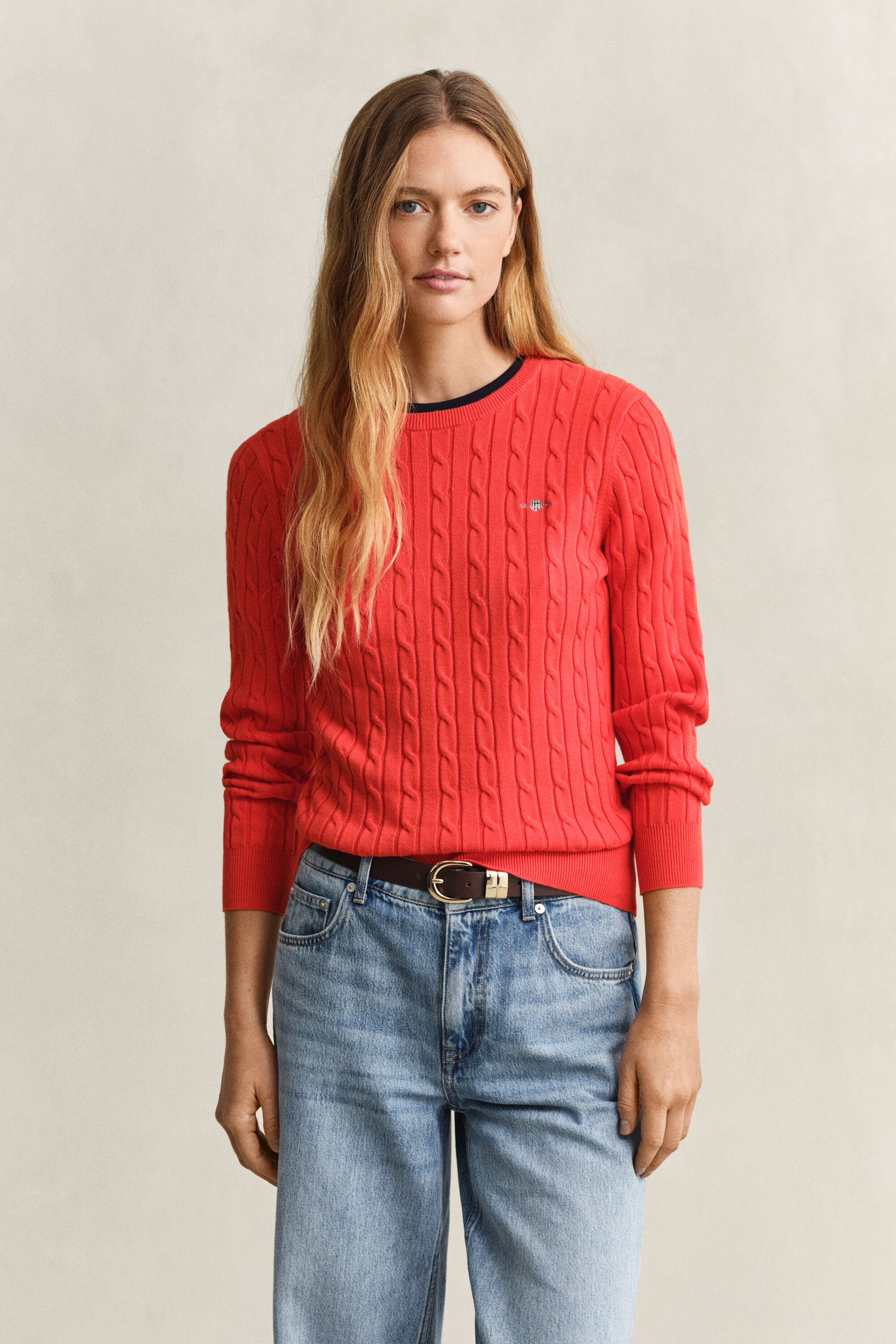 Cable Knit Crew Neck Sweater