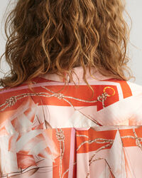Relaxed Fit Sailing Print Silk Shirt