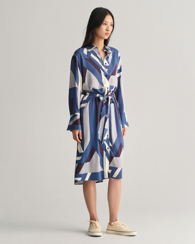 Letters Print Shirt Dress