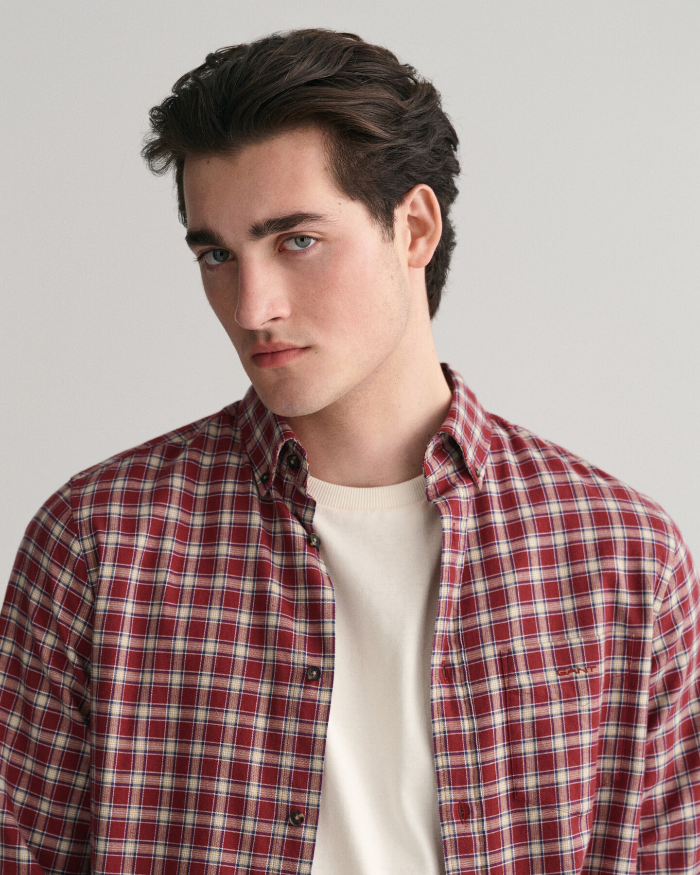 Regular Fit Micro Tartan Flannel Shirt