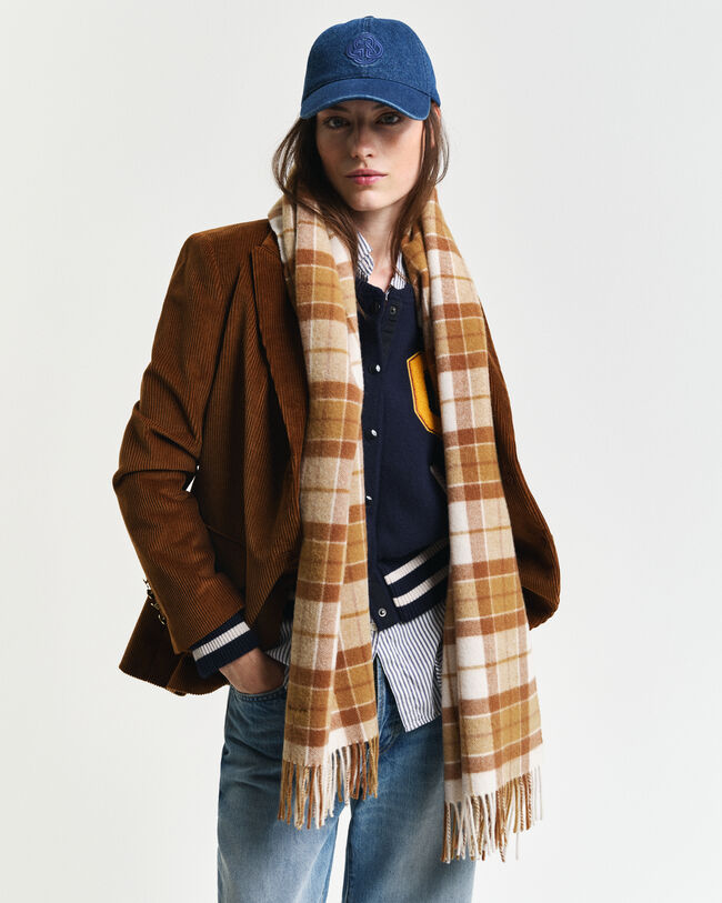 Checked Wool Scarf