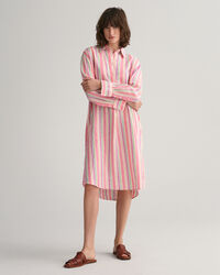 Multi Striped Linen Shirt Dress