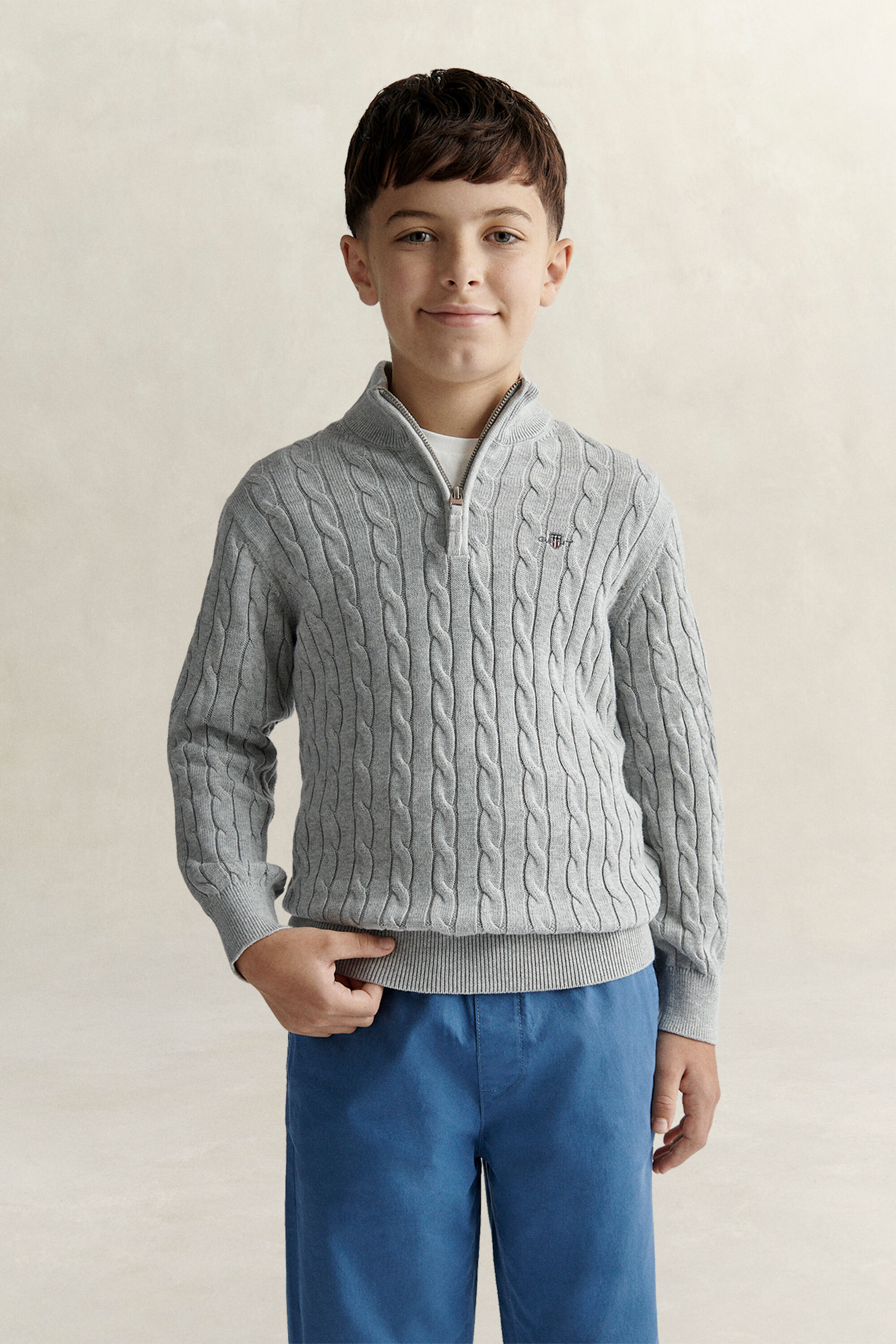 Teen Boys Shield Half Zip Sweater