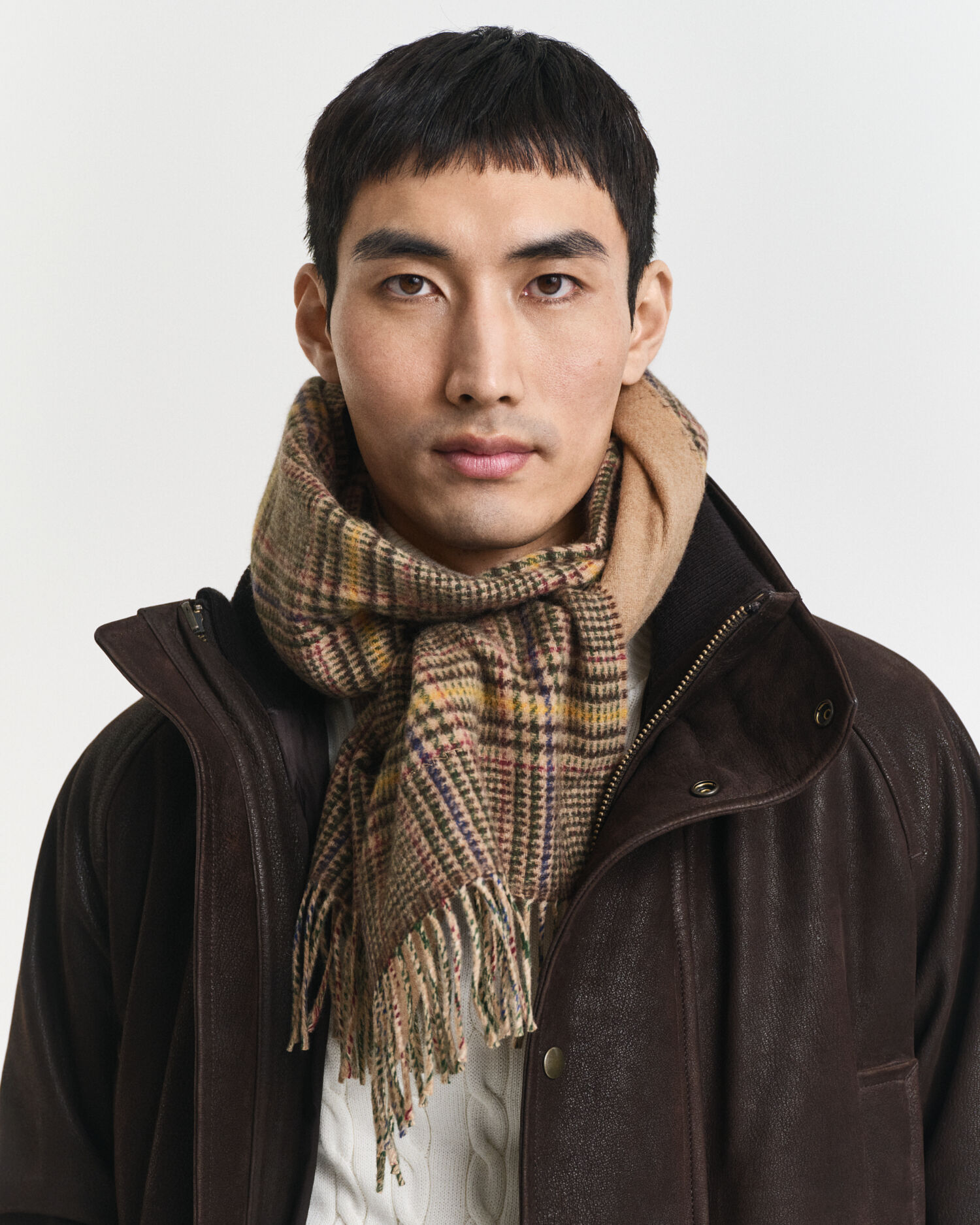 Double-Faced Check Scarf