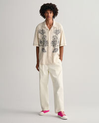 Oversized Embroidered Short Sleeve Shirt