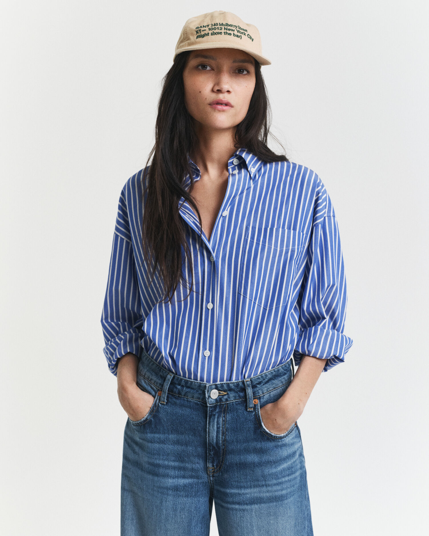 Oversized Striped Poplin Shirt