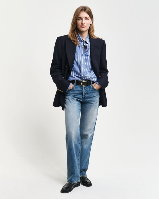 Relaxed Fit Striped Heritage Poplin Shirt