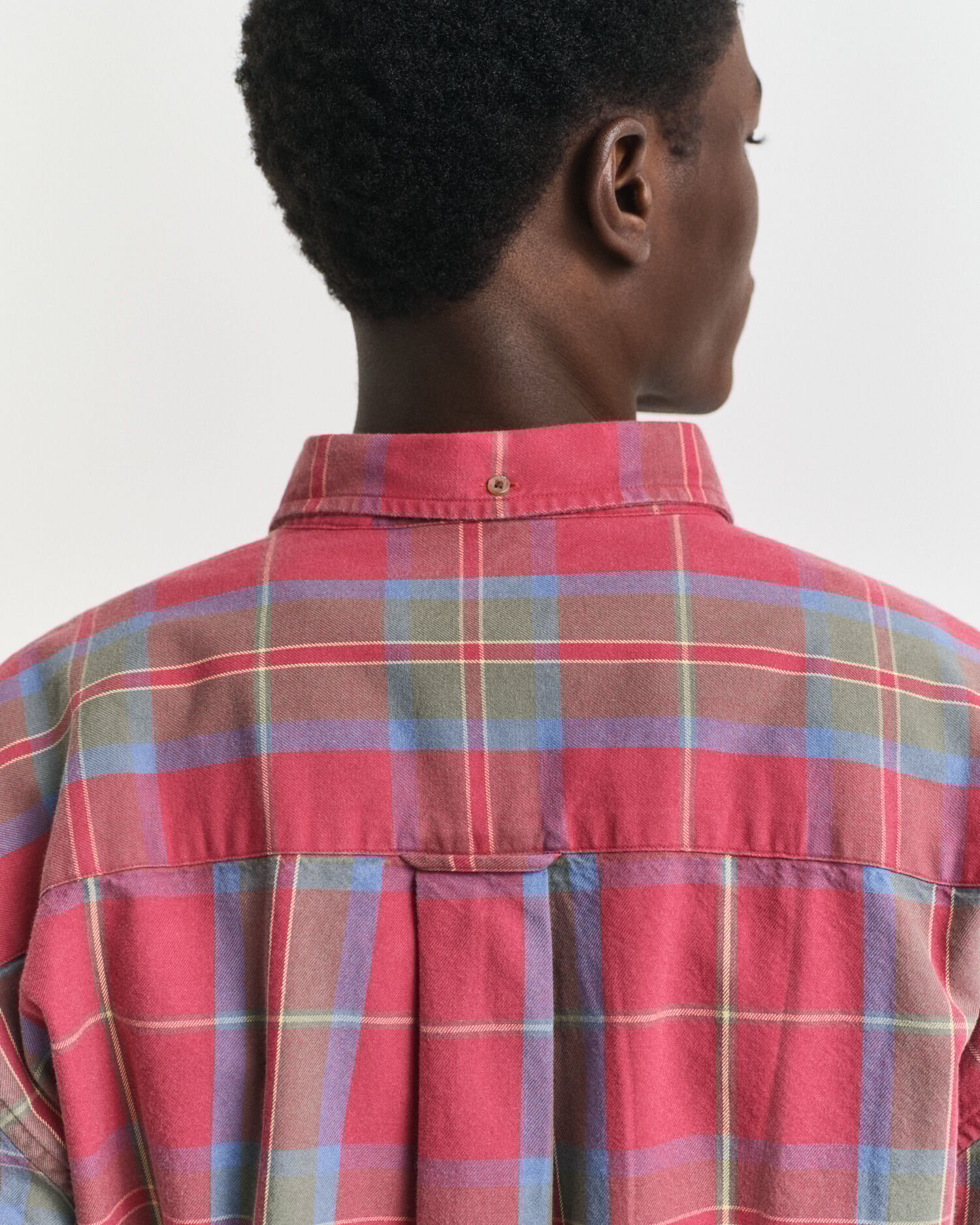 Oversized Washed Twill Checked Shirt