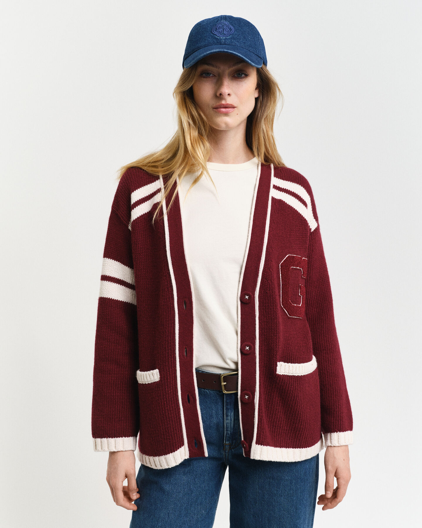 GANT Varsity V-Neck Cardigan