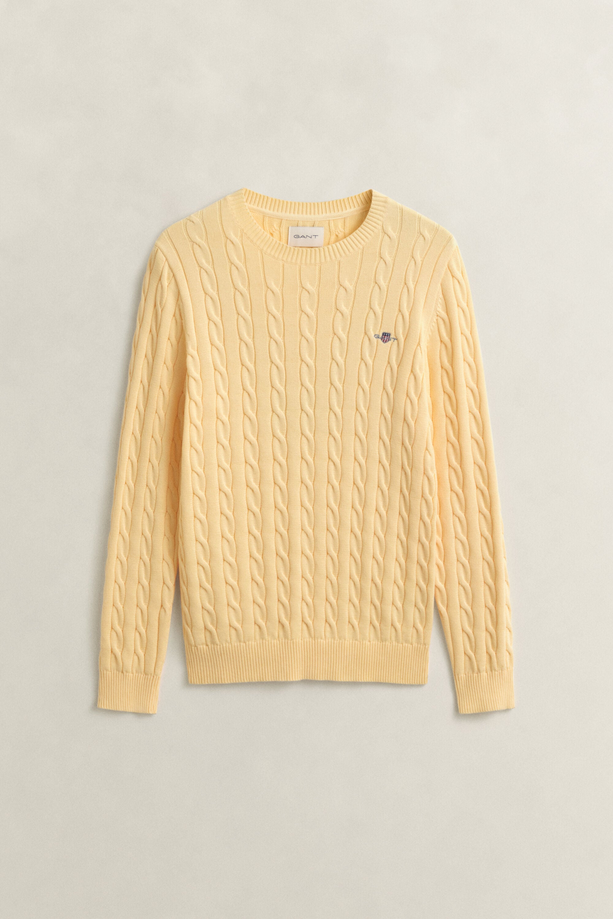 Cotton Cable Knit Crew Neck Sweater