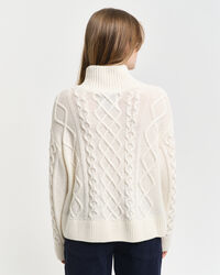Cable Knit Stand Collar Sweater