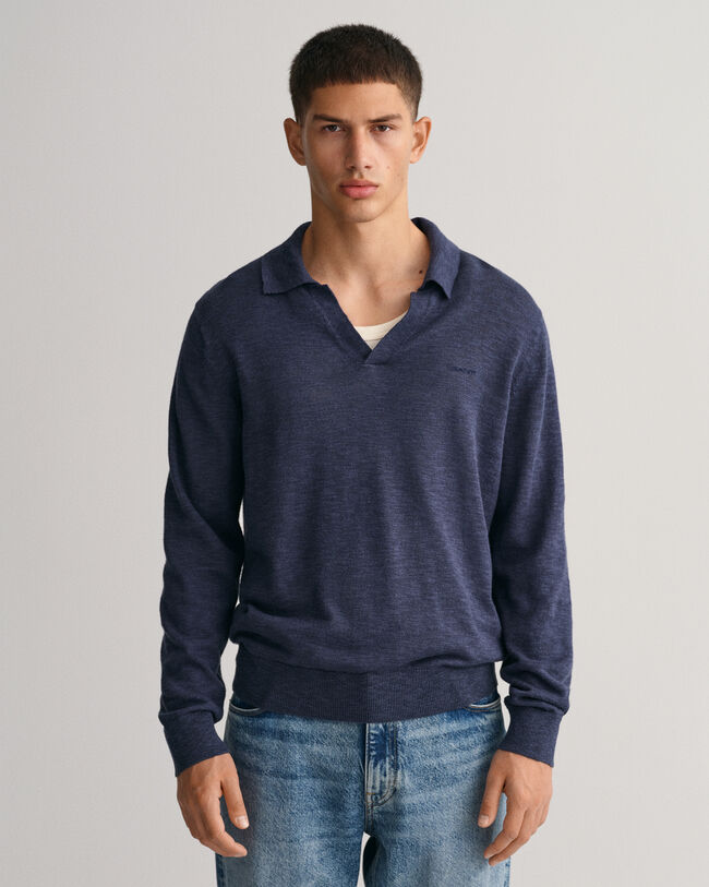 Cotton Linen Polo Sweater