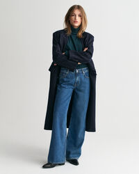 Striped Rib Long Sleeve Turtleneck Top