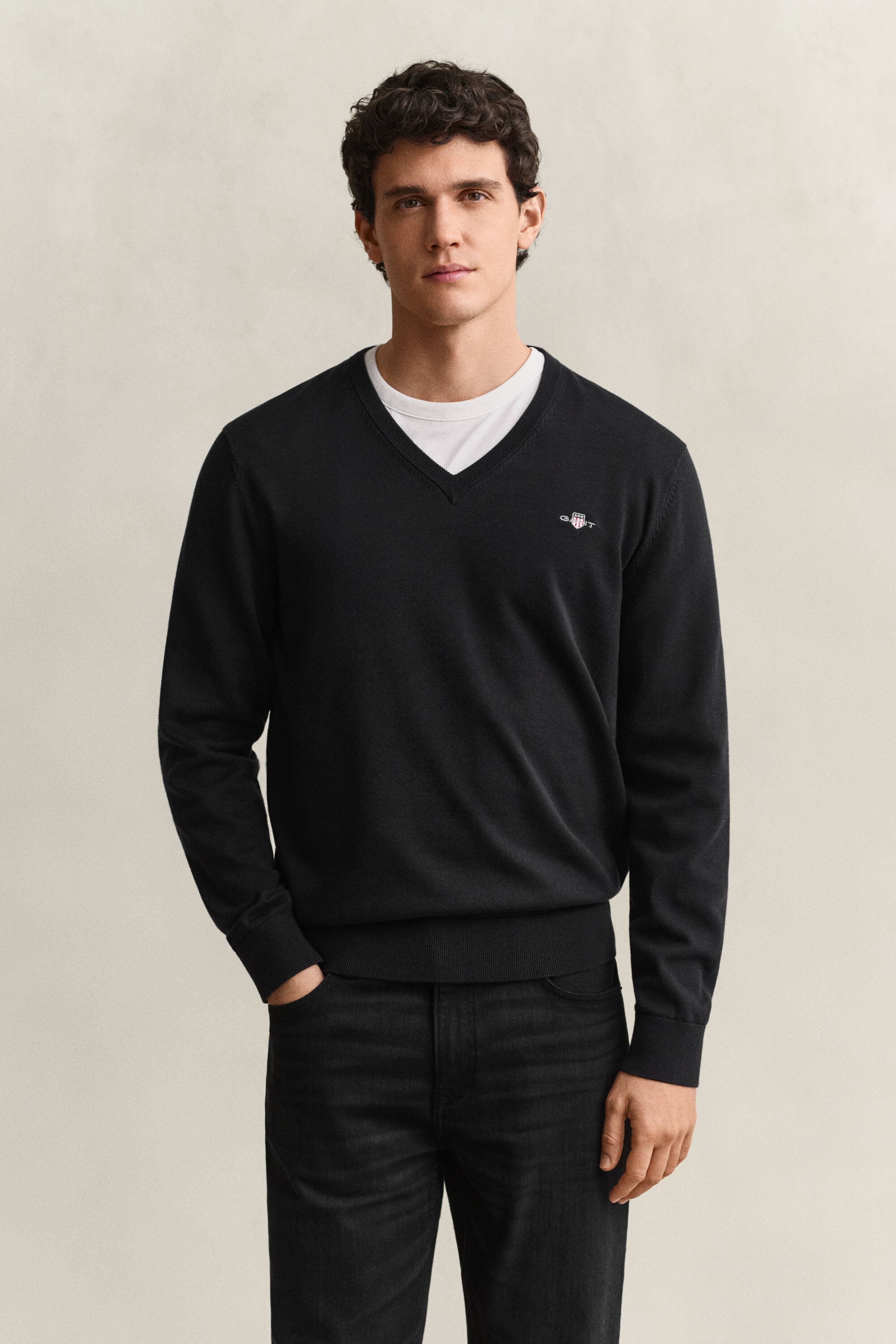 Cotton V-Neck Sweater