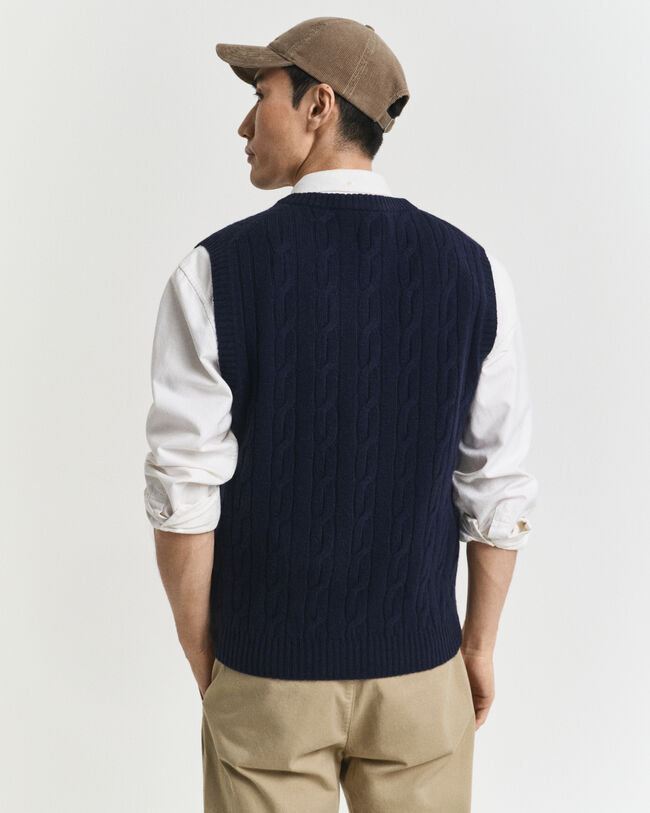 Lambswool Cable Knit Vest