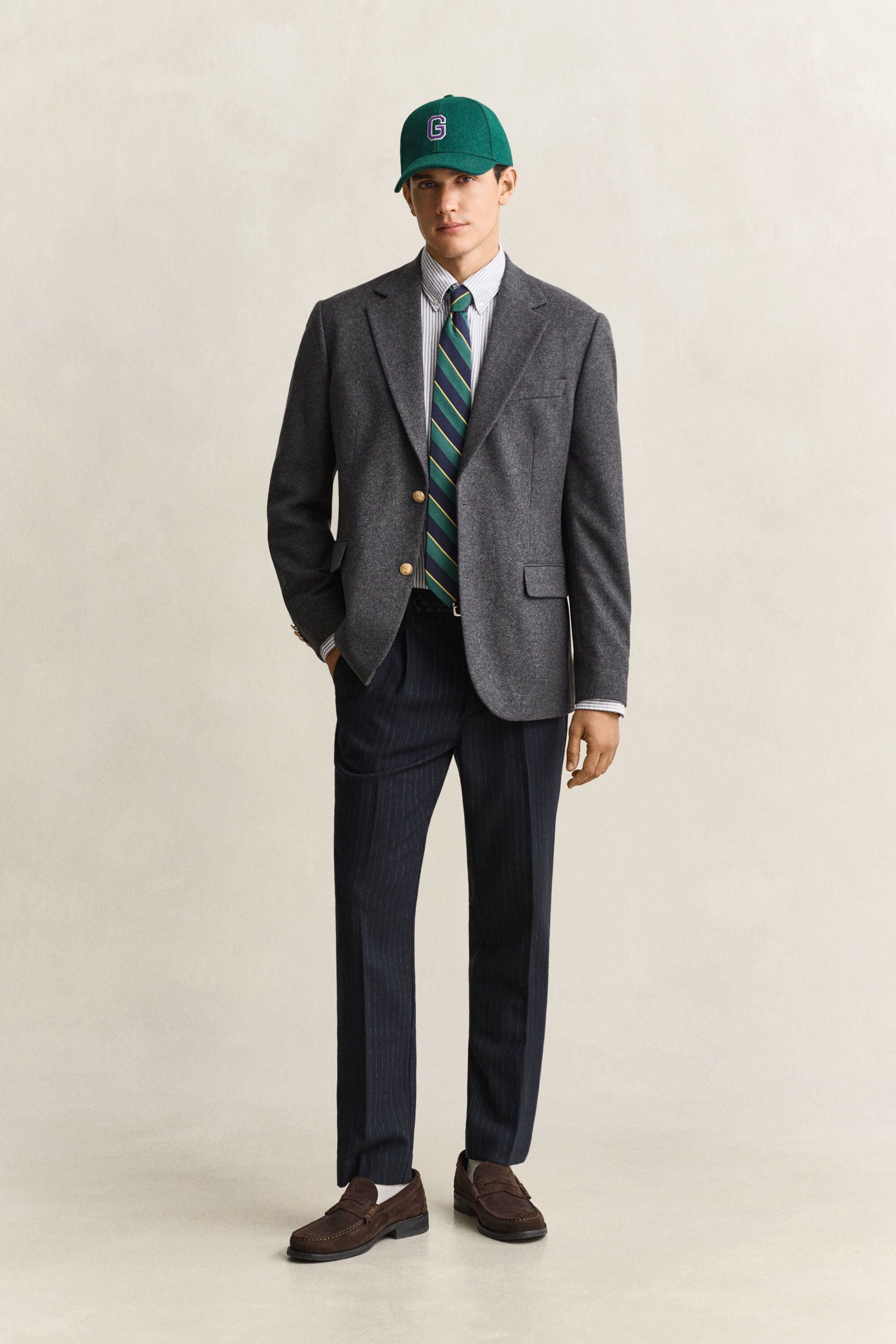 Tapered Wool Flannel Pants