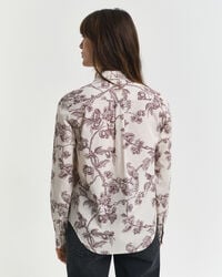 Regular Fit Tree Printed Cotton Voile Shirt