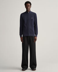 Cotton Piqué Half-Zip Cardigan