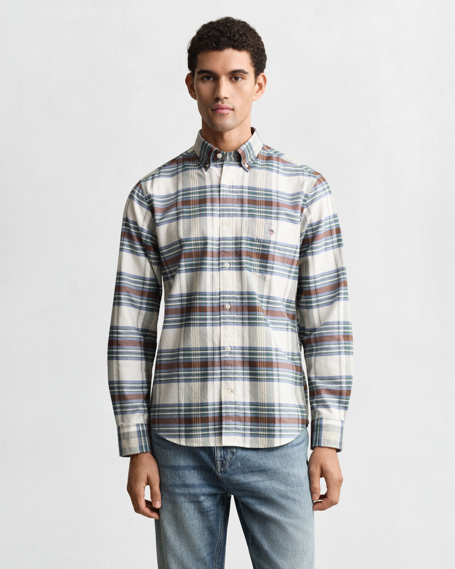 Regular Fit Classic Checked Oxford Shirt — WOODY GREEN