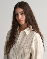 Oversized Striped Compact Poplin Shirt