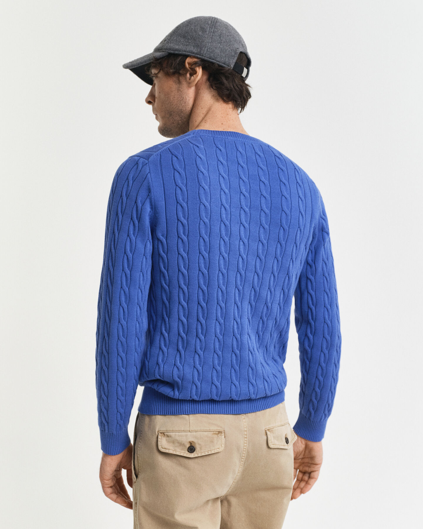 Cotton Cable Knit Crew Neck Sweater