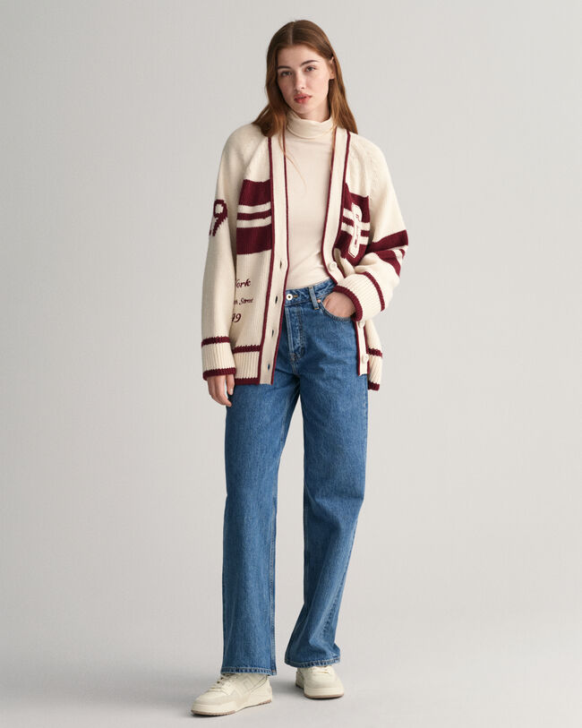 GANT Varsity V-Neck Cardigan