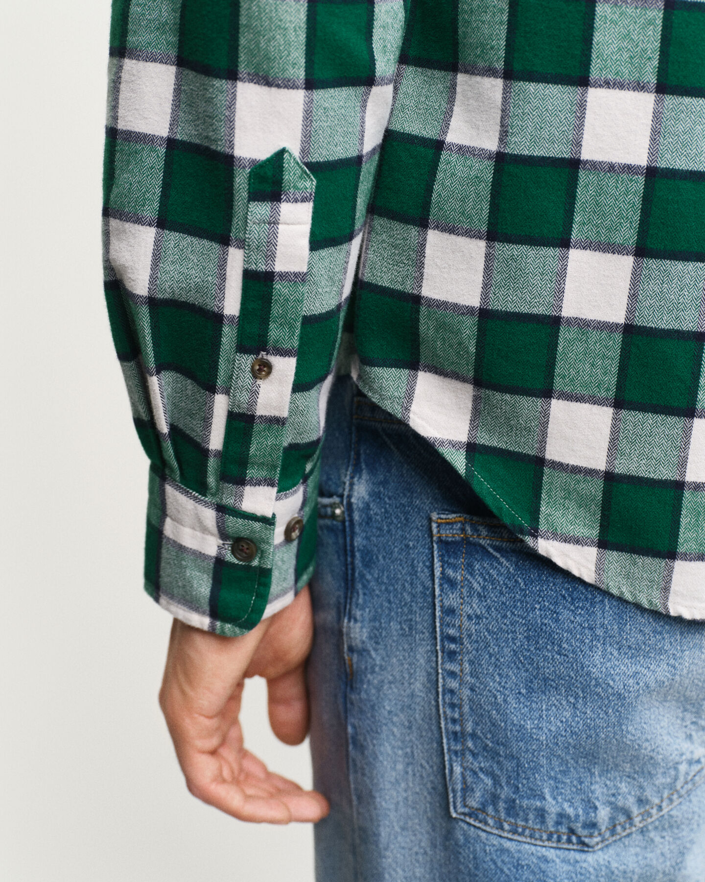 Regular Fit Checked Herringbone Shirt
