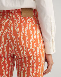 Cropped Chain Print Jeans