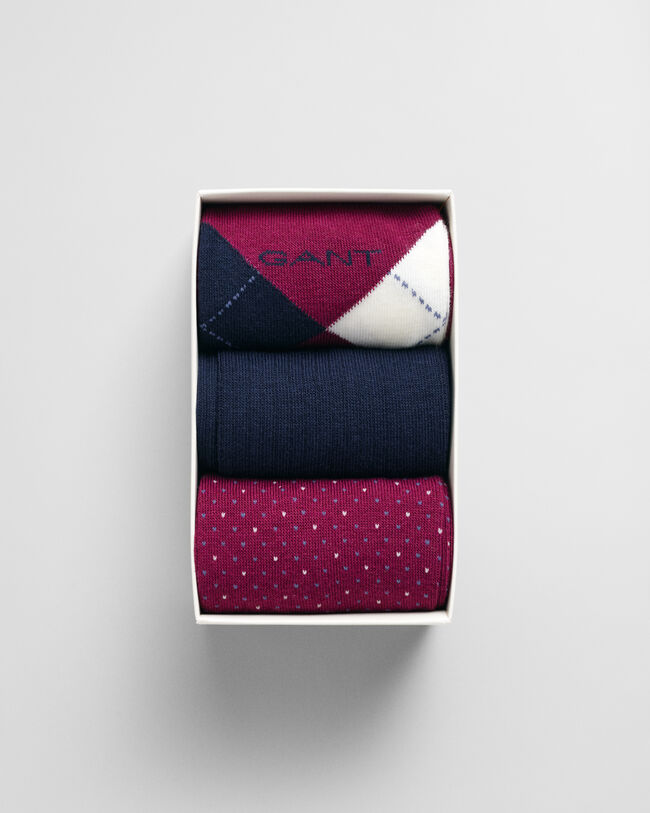 3-Pack Argyle Socks Gift Box