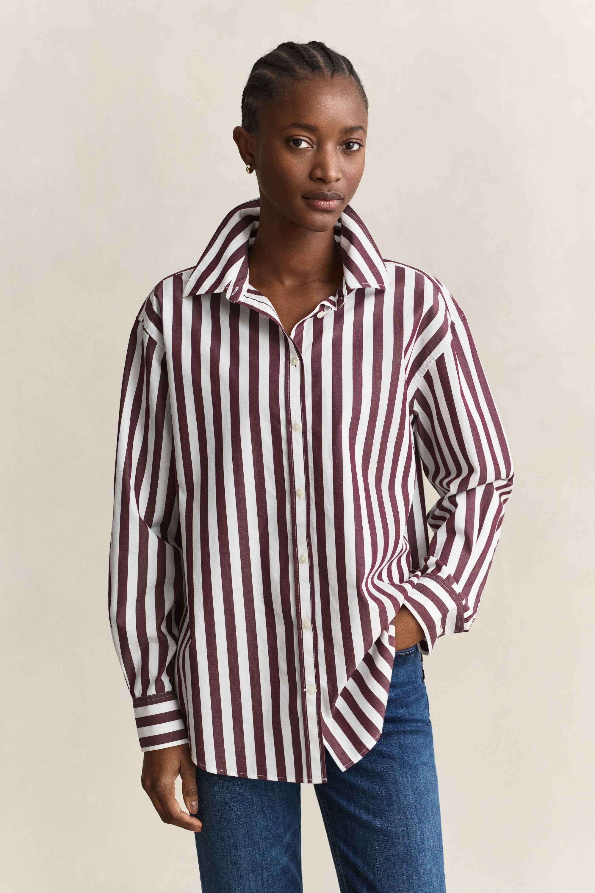 Relaxed Striped Poplin Shirt