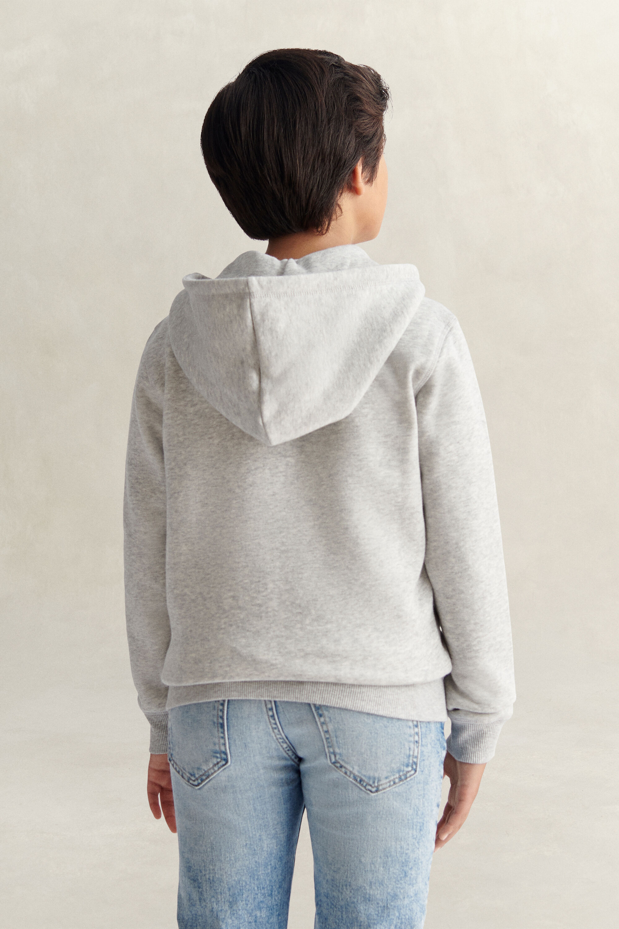 Teens Shield Zip Hoodie — GREY MELANGE