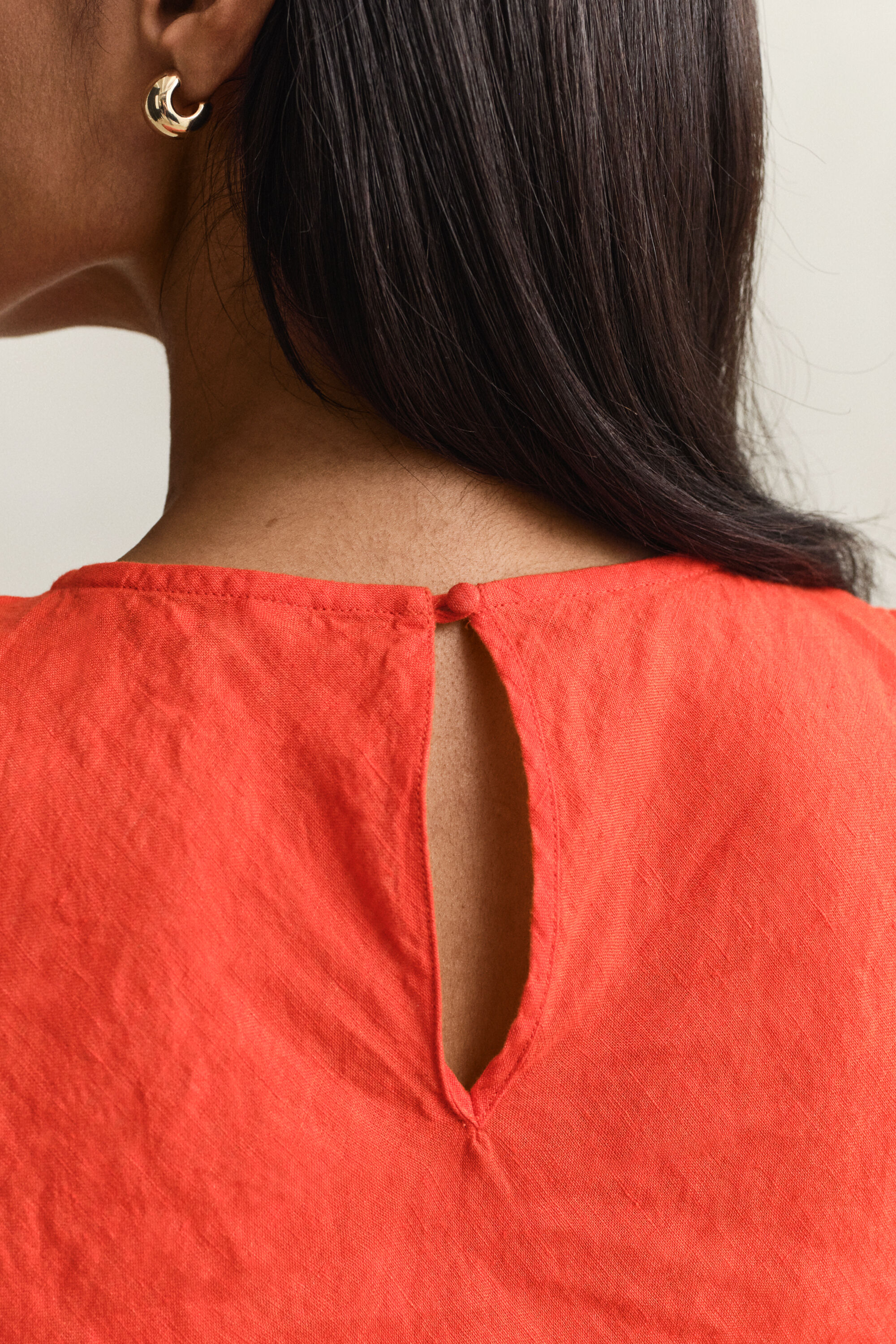 Bias Cut Linen Midi Dress