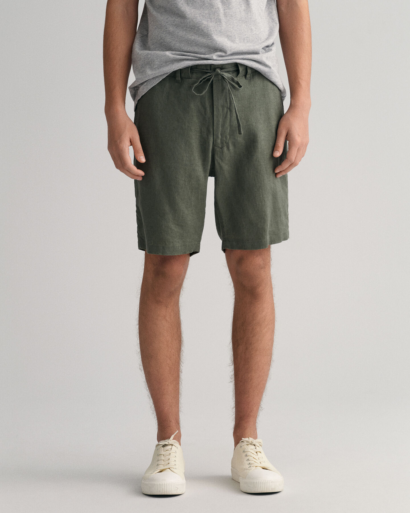Relaxed Fit Linen Drawstring Shorts