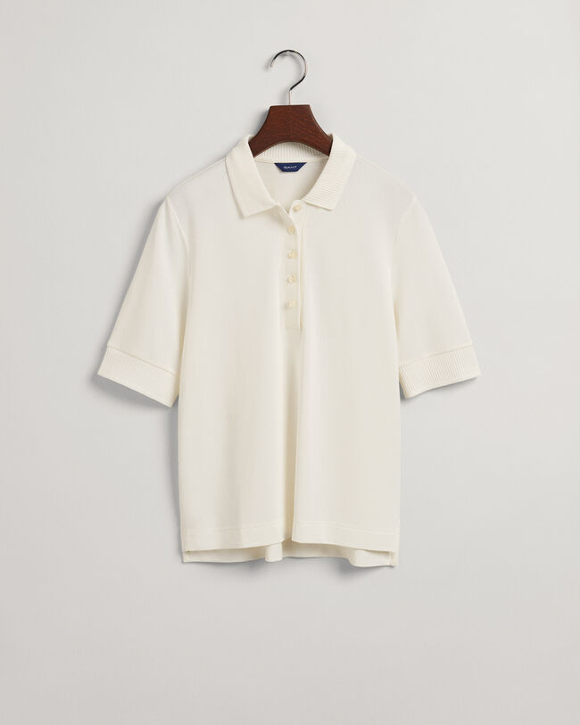 Detail Collar Piqué Polo Shirt