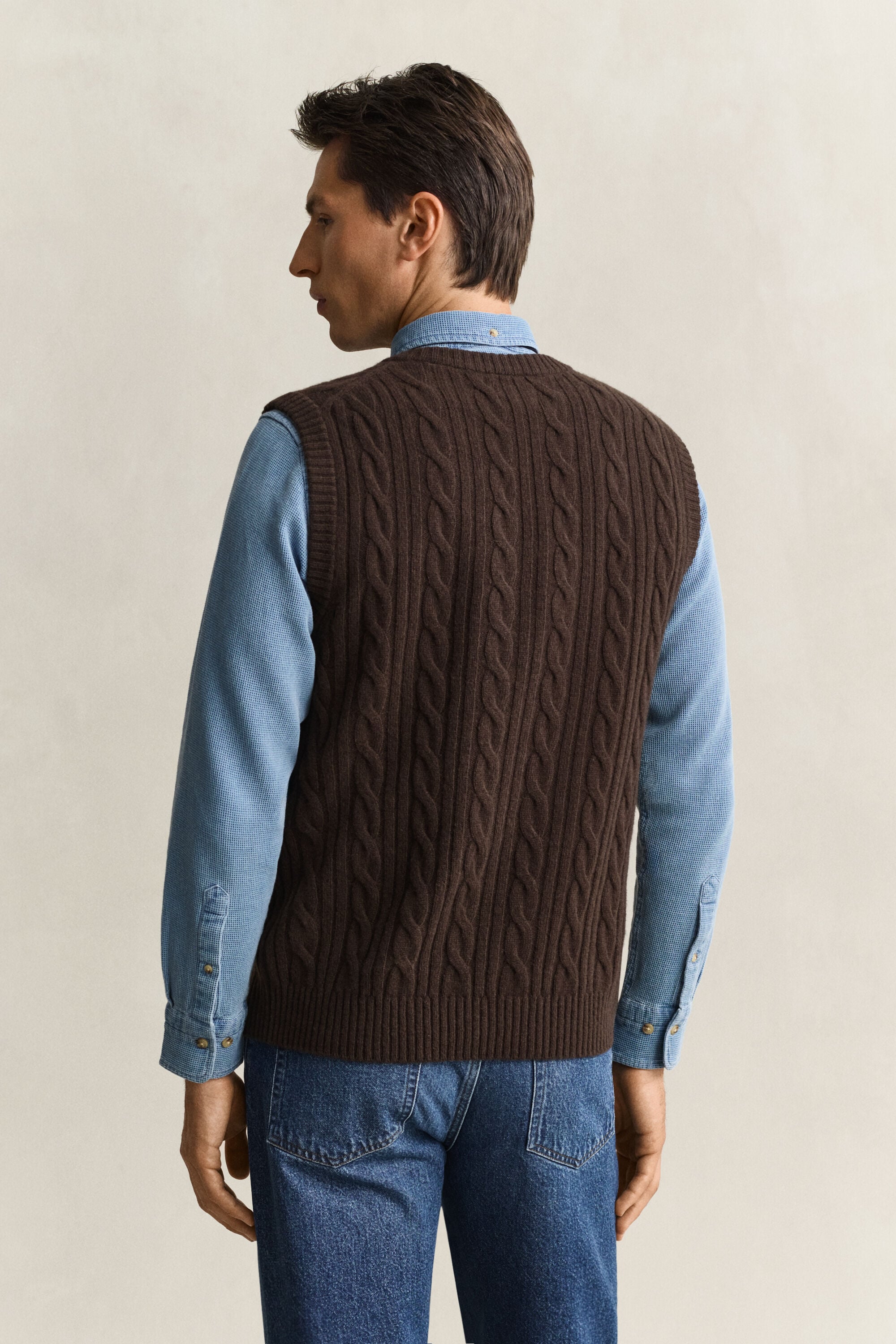 Lambswool Cable Knit Vest