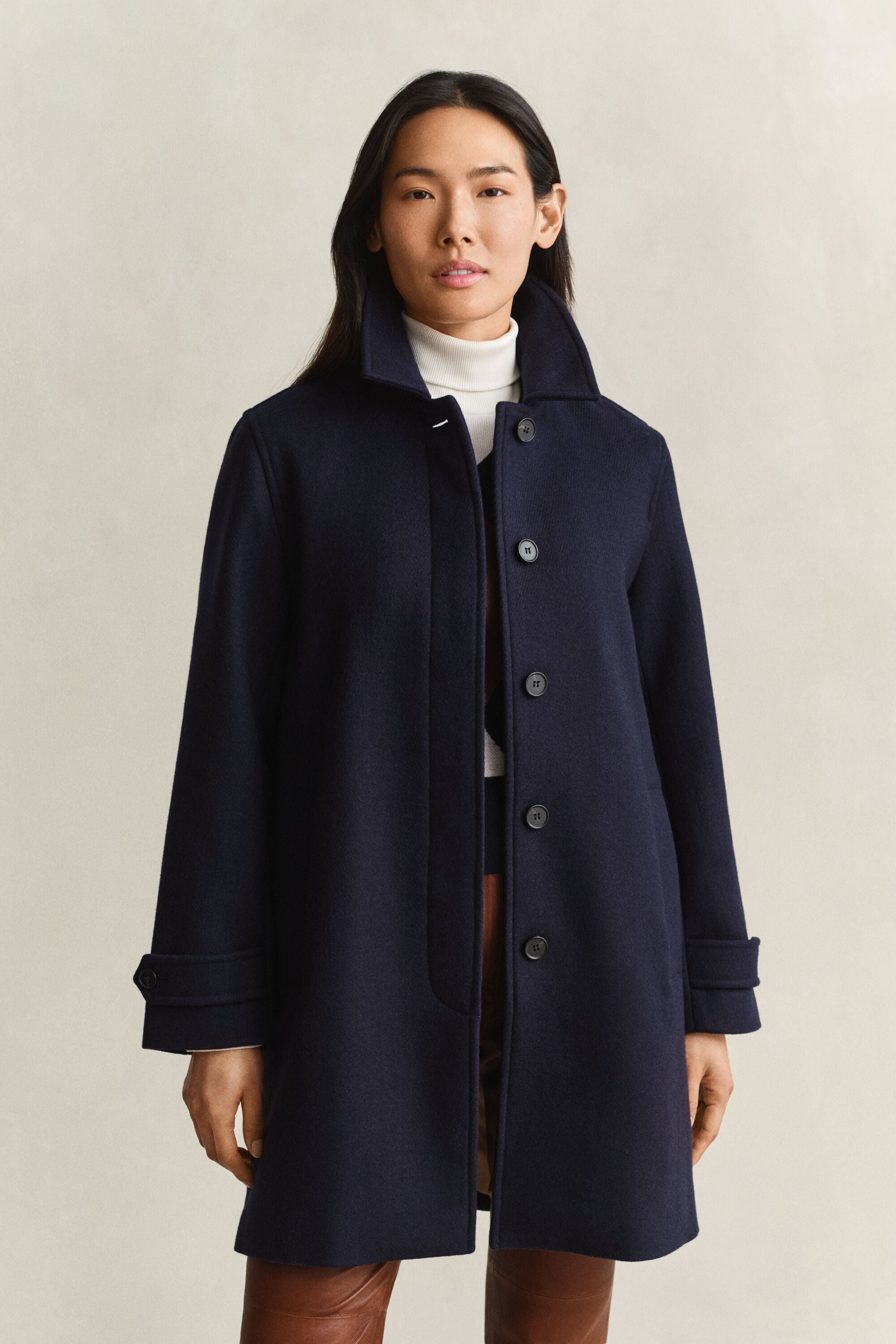 Wool Blend Car Coat