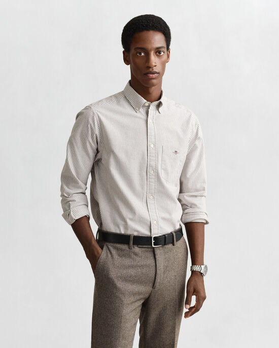 Regular Fit Banker Stripe Classic Oxford Shirt