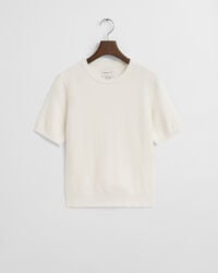 Superfine Lambswool Short Sleeve Crew Neck Sweater