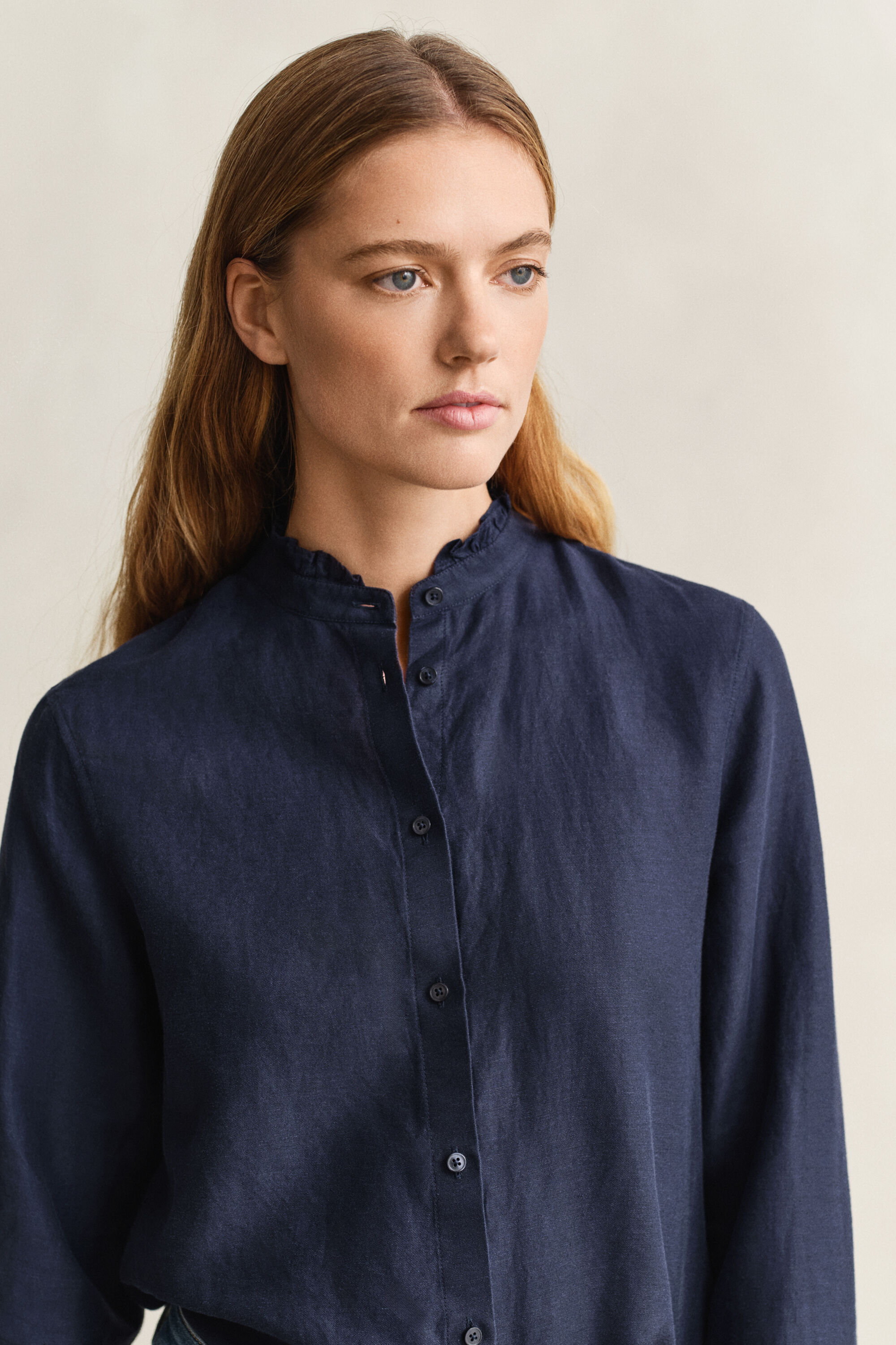 Frilly Linen Blend Blouse