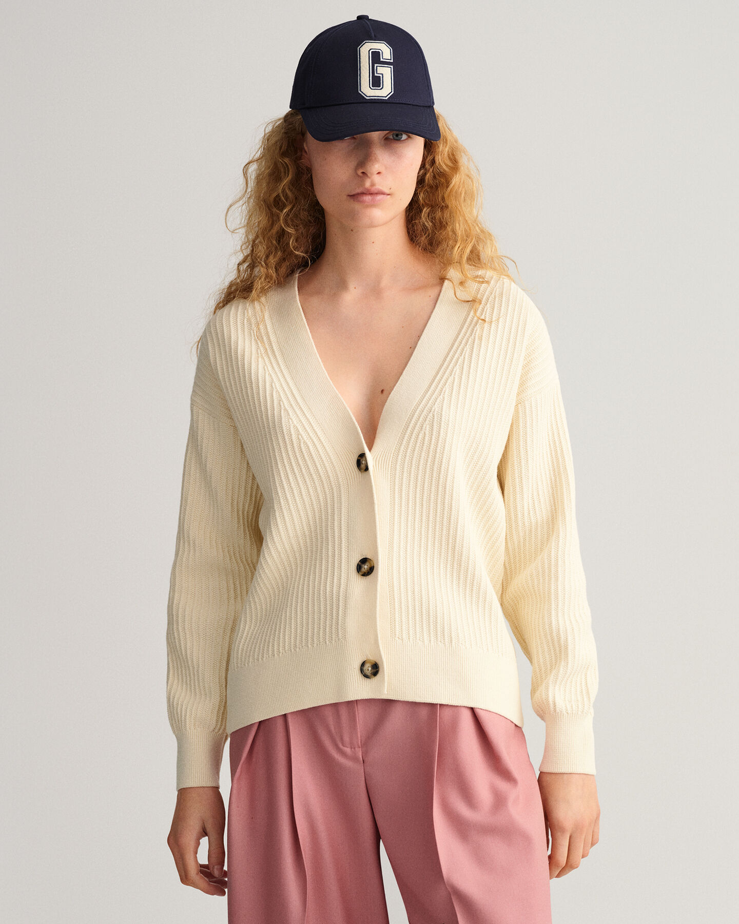 Cotton Ribbed Cardigan