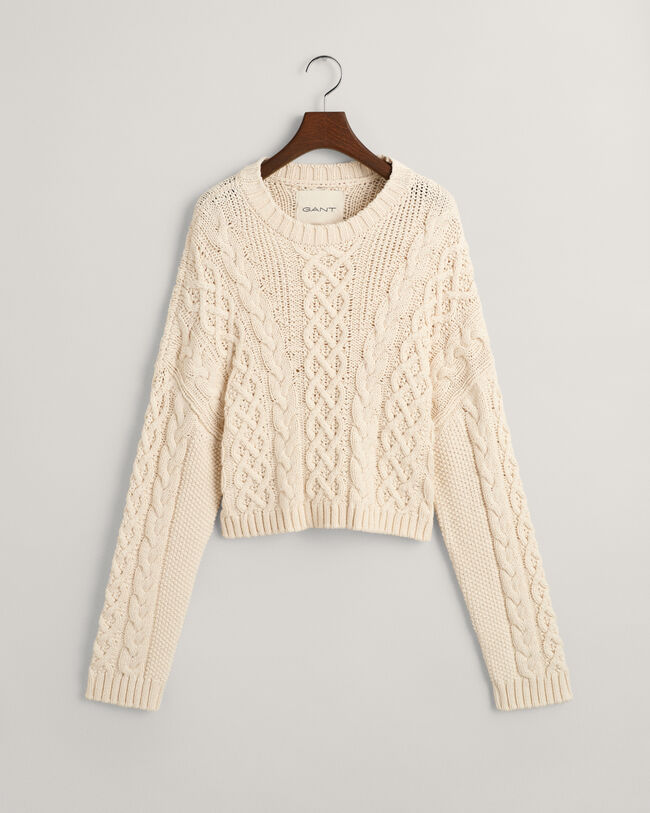 Cable Knit Crew Neck Sweater