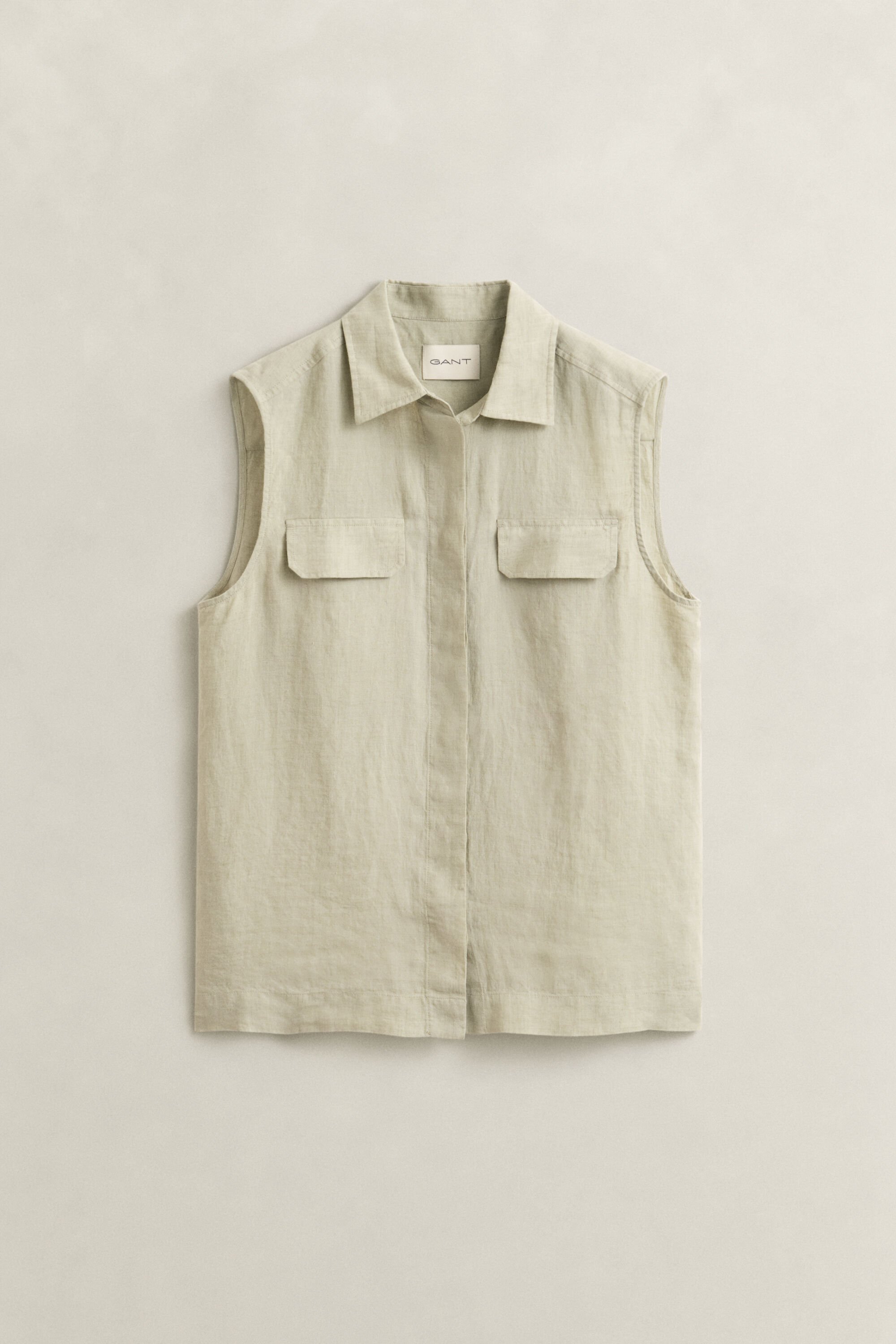 Sleeveless Linen Shirt