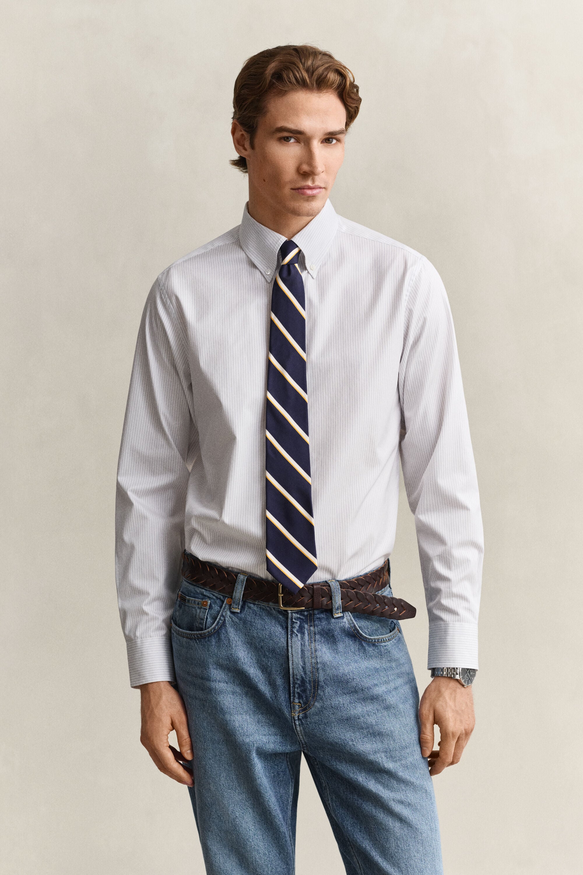 Striped Twill Dress Shirt