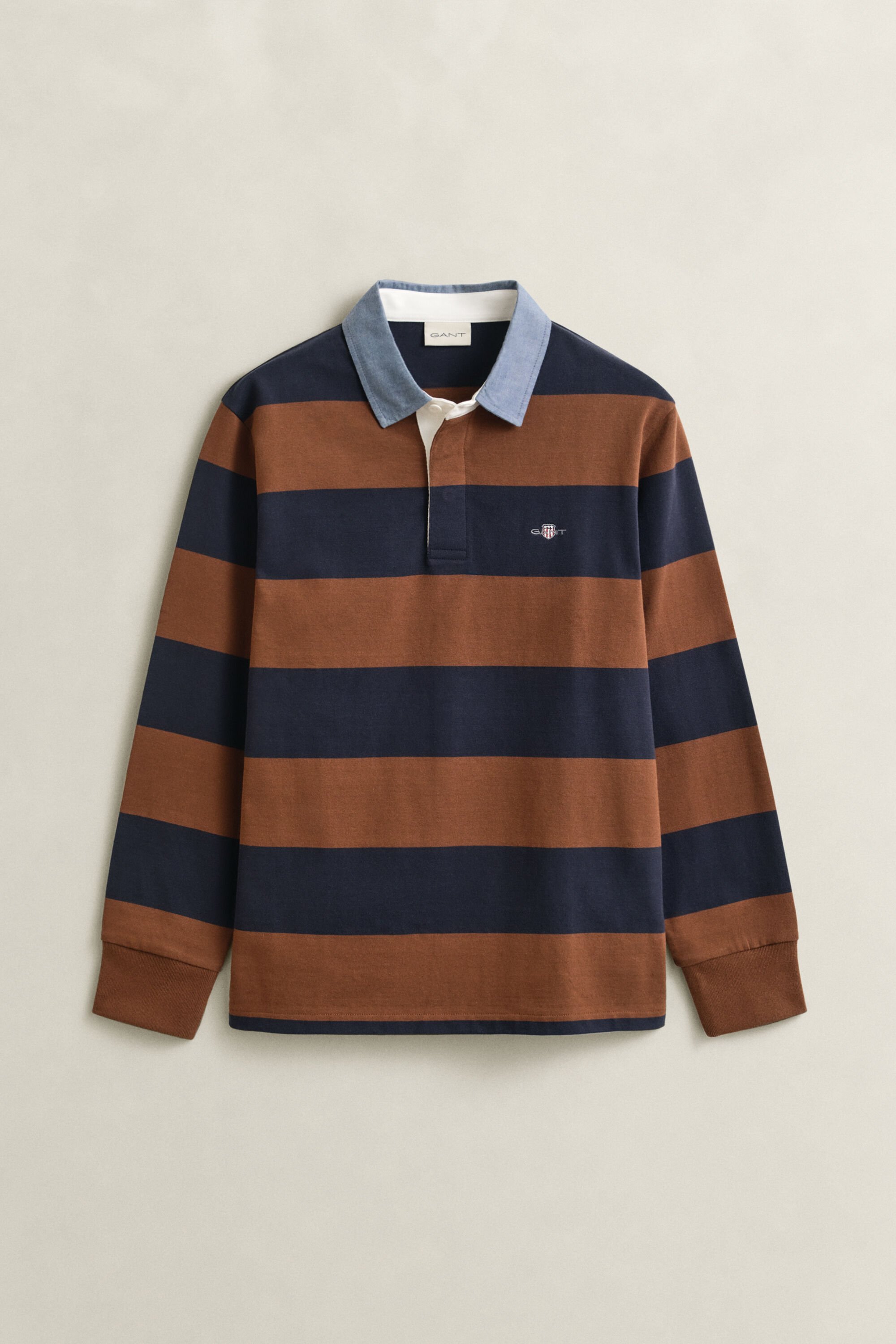 Chambray Collar Striped Heavy Rugger