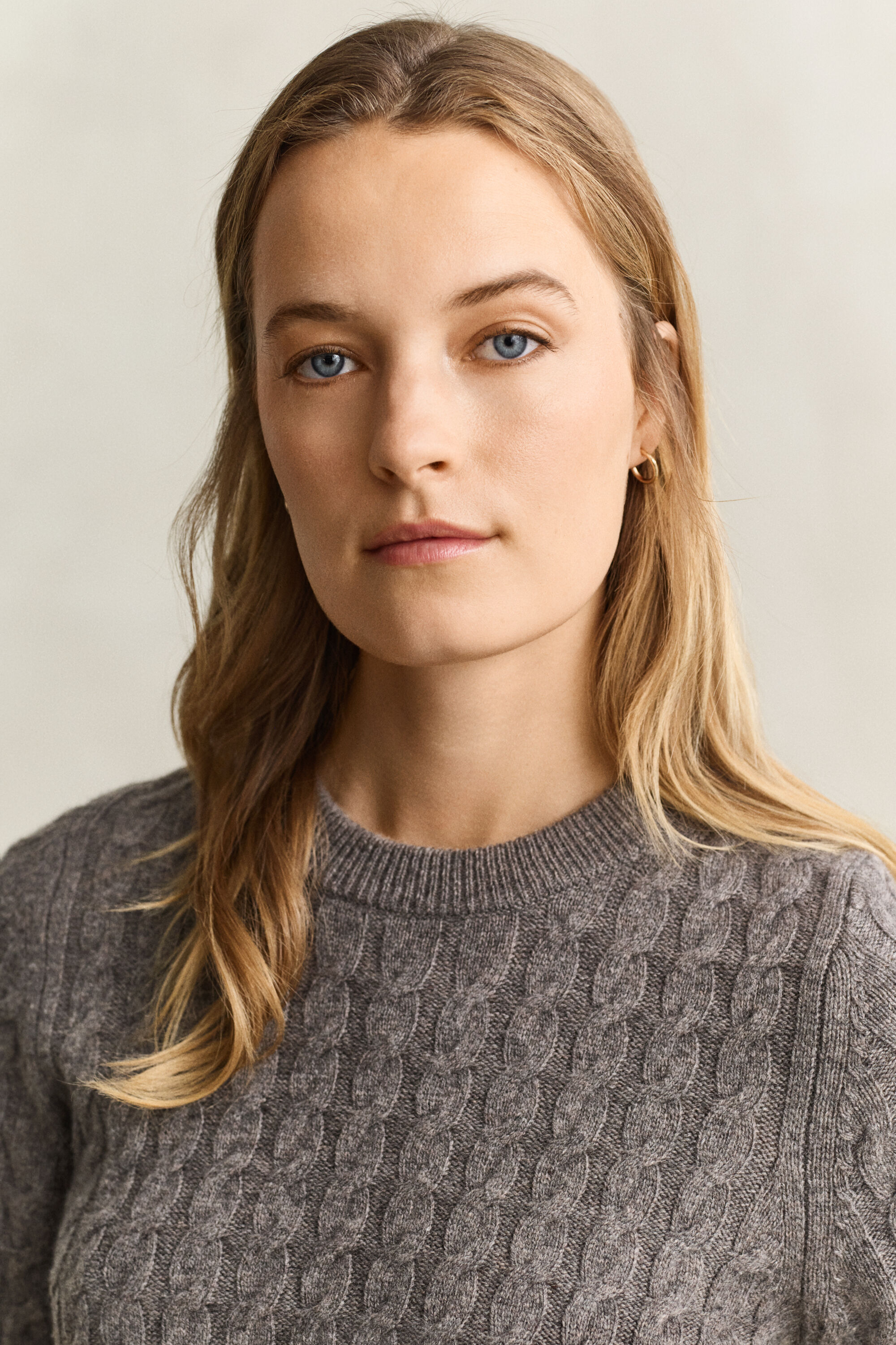 Wool Cashmere Cable Knit Short Sleeve Sweater
