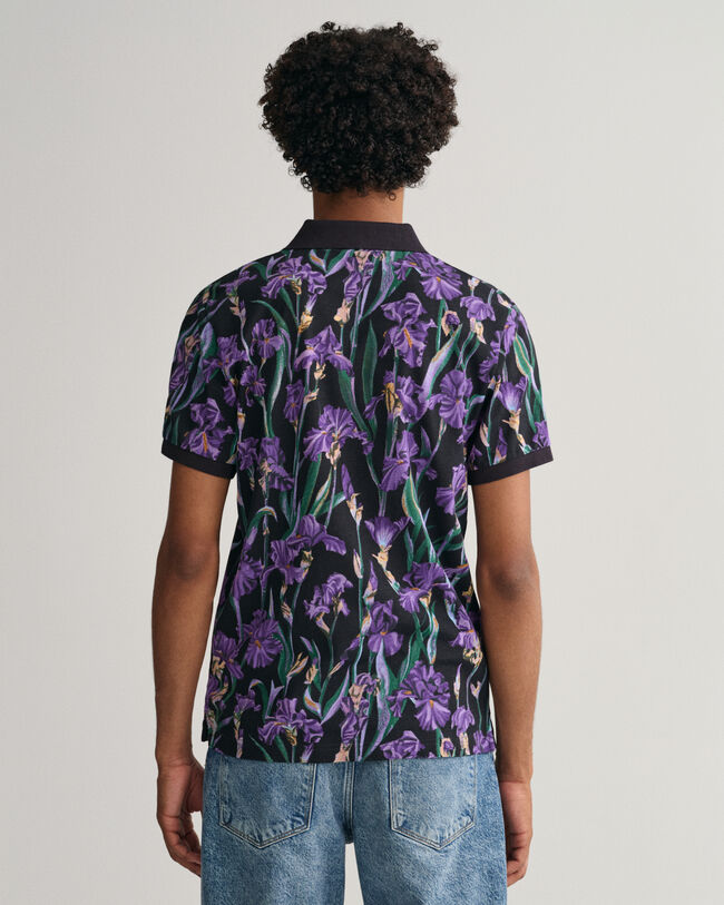 Iris Print Piqu&eacute; Polo Shirt