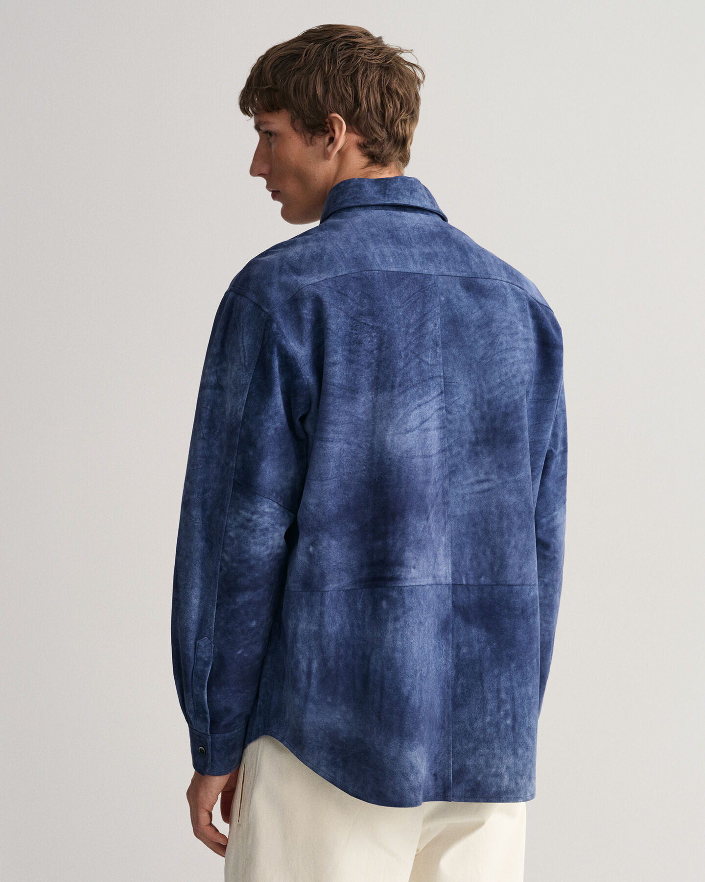 Oversized Indigo Suede Shirt