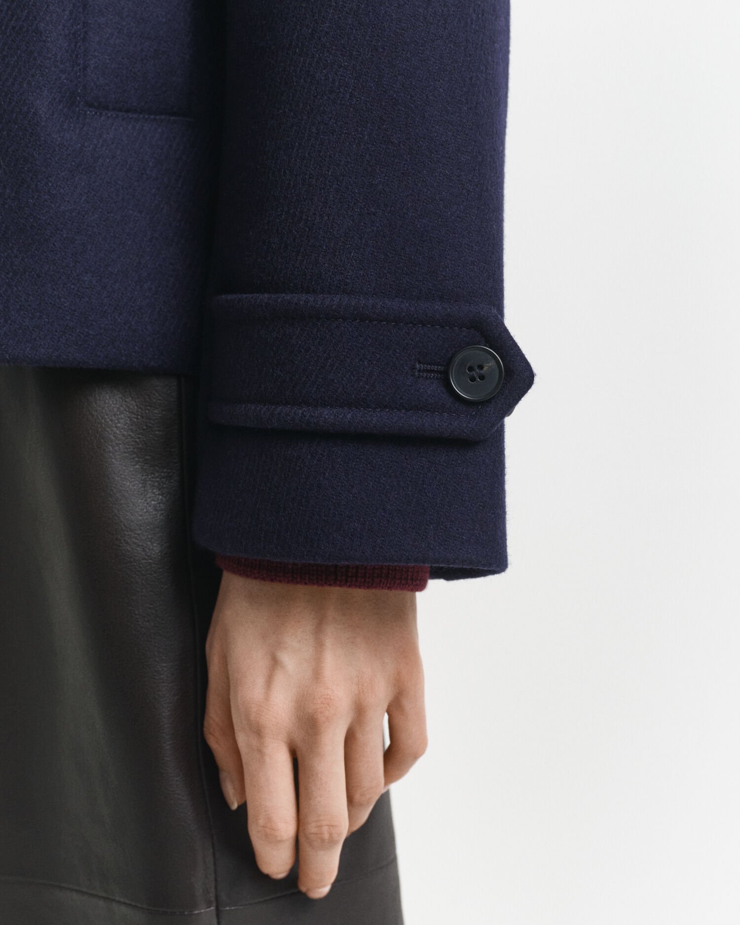 Wool Blend Short Car Coat